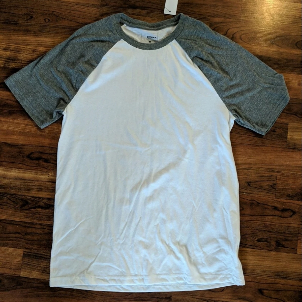 New men's grey/white t-shirt